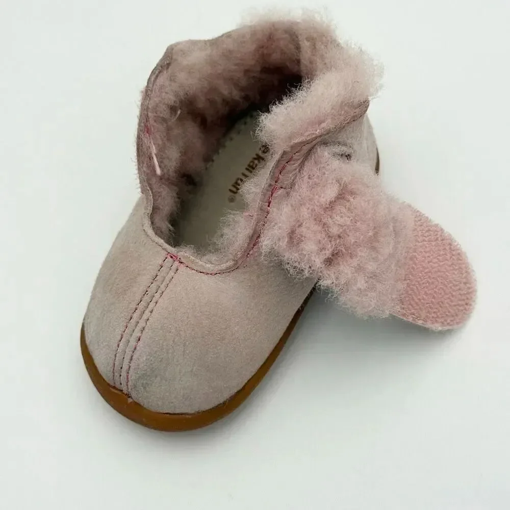 See Kai Run Infant Girls Avery Shearling First Walker Booties Hook and Loop Pink